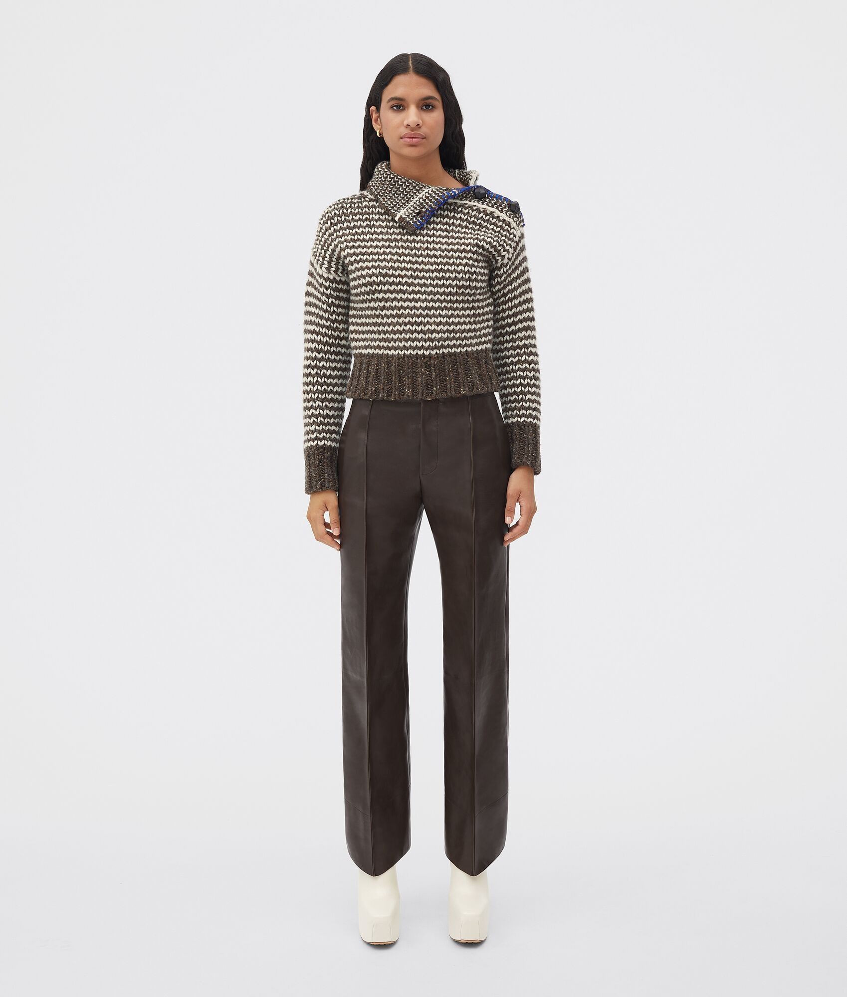 Bottega Veneta o1bcso1str0225 Wool Zig-Zag Jumper in Multicolor Size M / US 6-8 / IT 42-44 - 1 Thumbnail