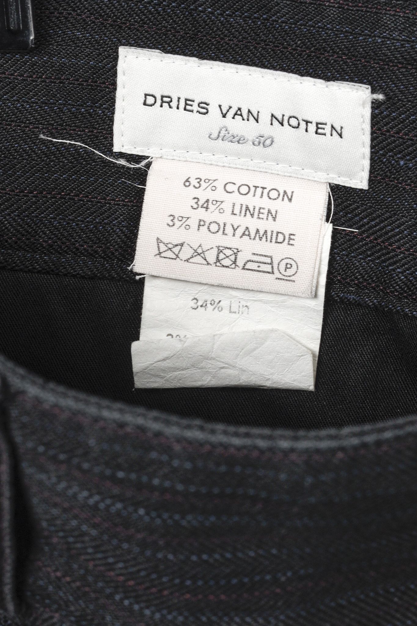 Dries Van Noten Dries Van Noten Cotton Linen Navy Pinstriped Pant Size 34" / US 12 / IT 48 - 4 Thumbnail