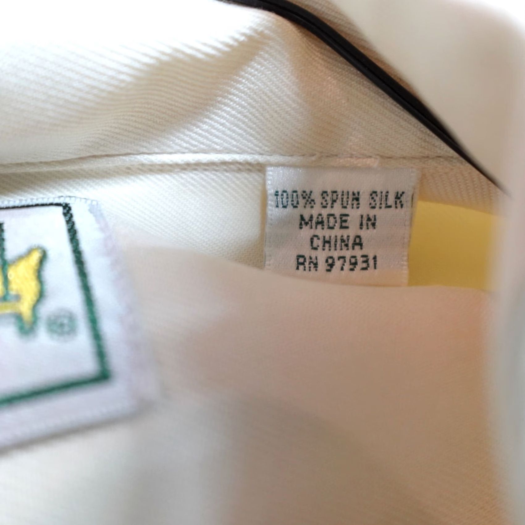 Vintage Masters Shirt XL Beige Camp Loop Collar Embroidered Silk Augusta Shirt Men Adult XL Beige Silk Embroidered Camp Loop Collar Button-Up Short Sleeve Size US XL / EU 56 / 4 - 4 Thumbnail