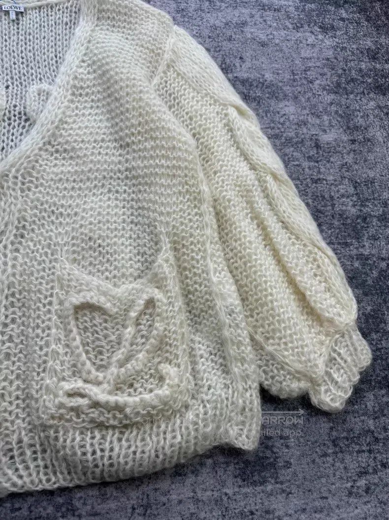 Loewe Loewe Milk White Mohair 3D Logo Open Cardigan Size S / US 4 / IT 40 - 7 Thumbnail