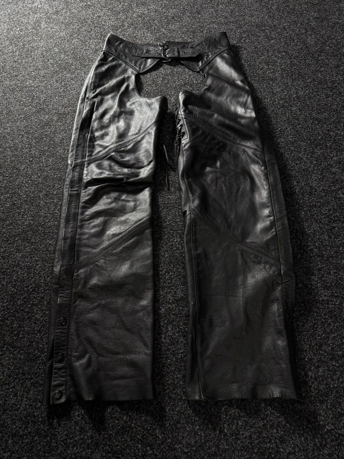 Leather Vintage 90s IXS 1990's Leather Moto Racing pants Chaps Size US 32 / EU 48 - 1 Thumbnail