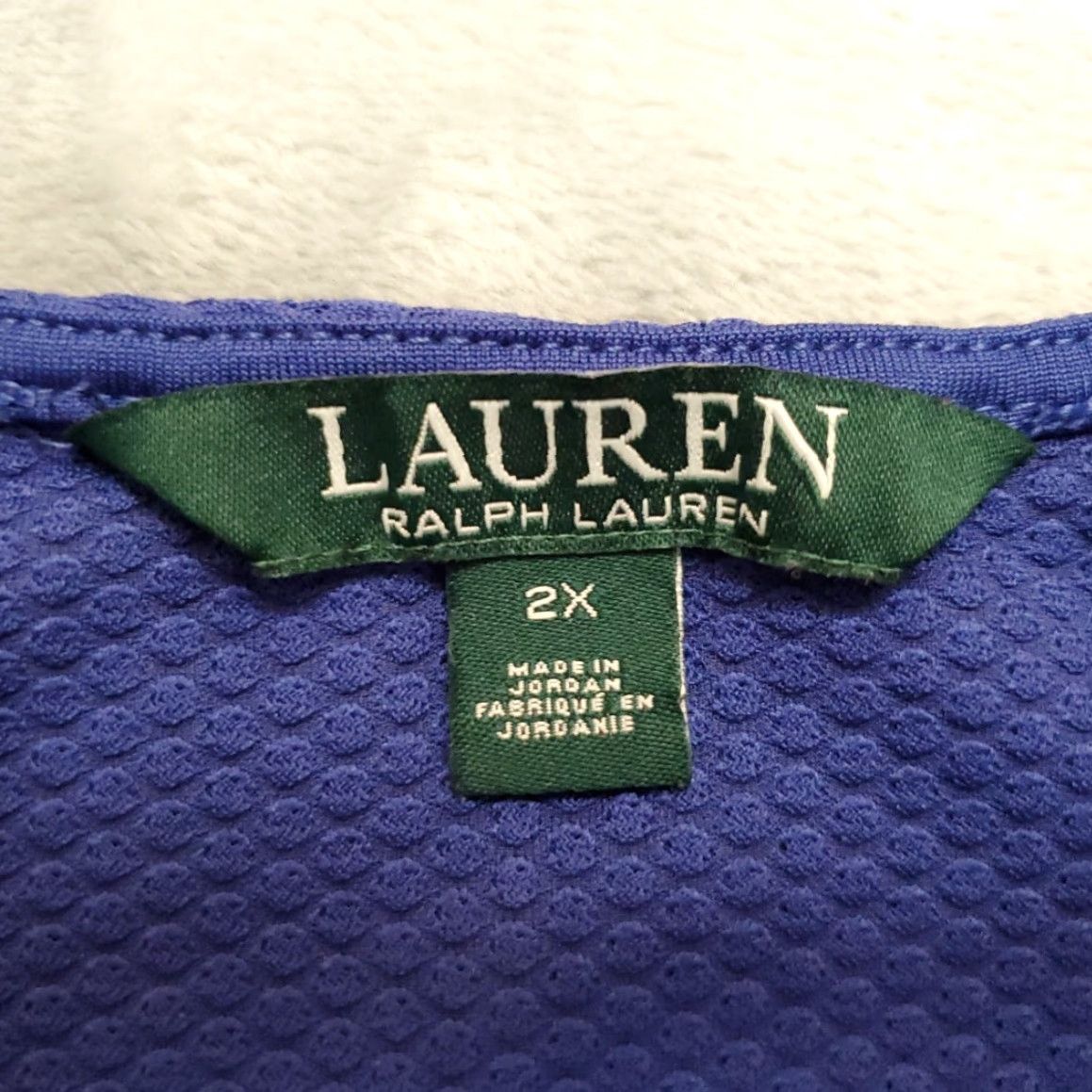 Polo Ralph Lauren VINTAGE Polo Ralph Lauren Shirt Women 2X Blue 1/2 Zip Thermal Waffle Raglan Stretch Size XXL / US 16-18 / IT 52-54 - 4 Thumbnail