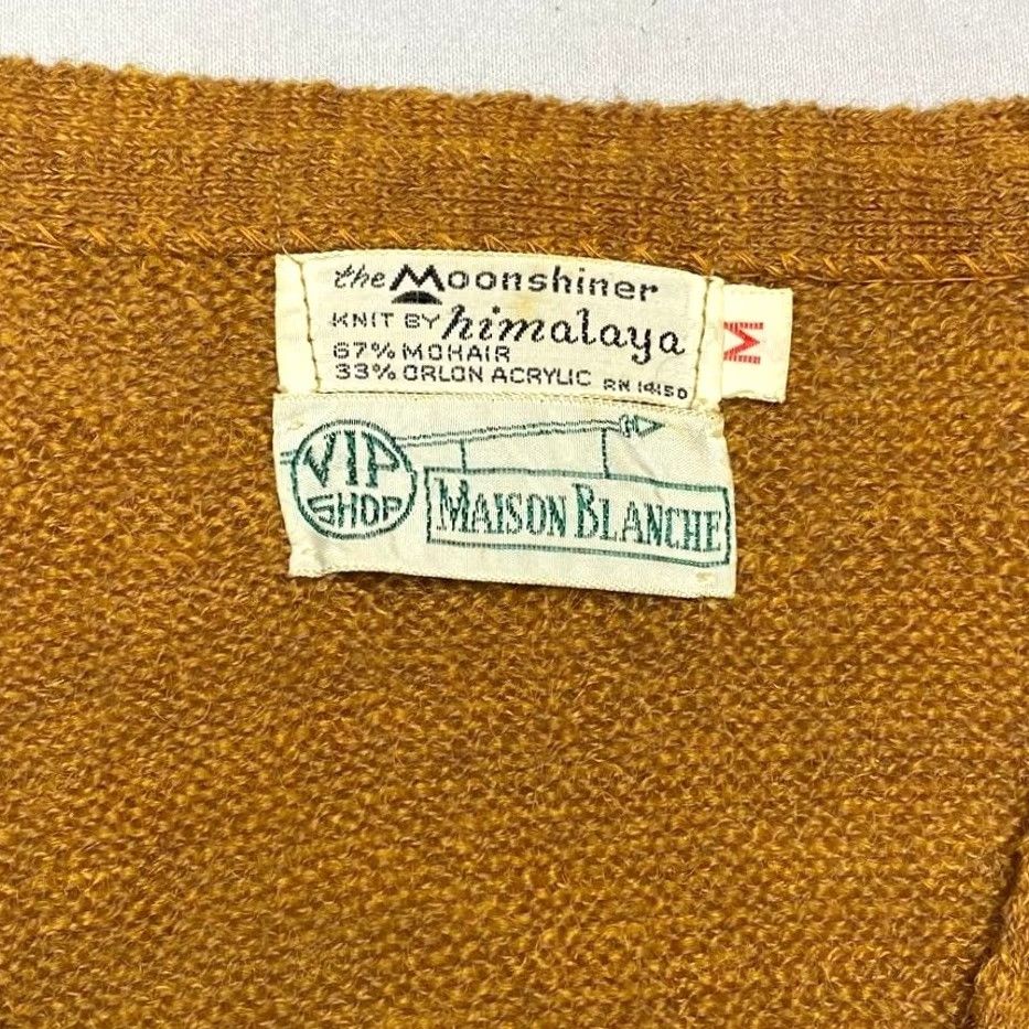 Vintage VINTAGE Moonshiner Cardigan Mens M Tan 60s The Knit Himalaya Mohair Maison Blanche Size US M / EU 48-50 / 2 - 4 Thumbnail