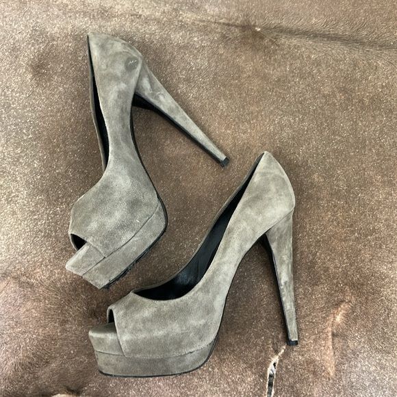 Pierre Hardy Pierre Hardy Peep Toe Suede Platform Heels Size US 7.5 / IT 37.5 - 2 Thumbnail