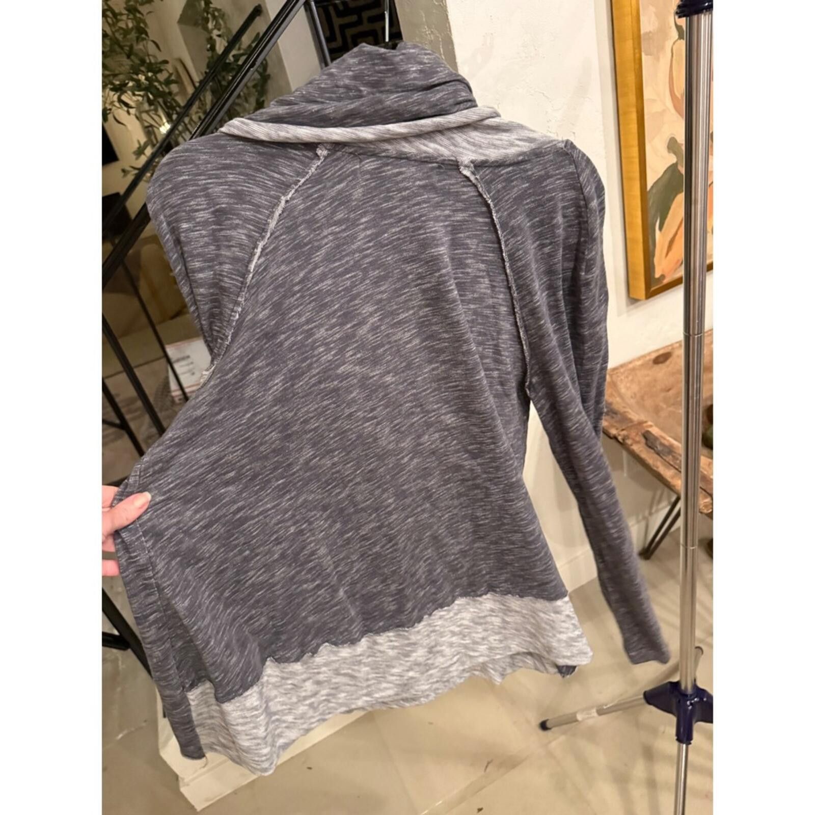 Free People Free People FP Beach Grey Space Dye Cowl Neck Hoodie Top M Size M / US 6-8 / IT 42-44 - 5 Thumbnail