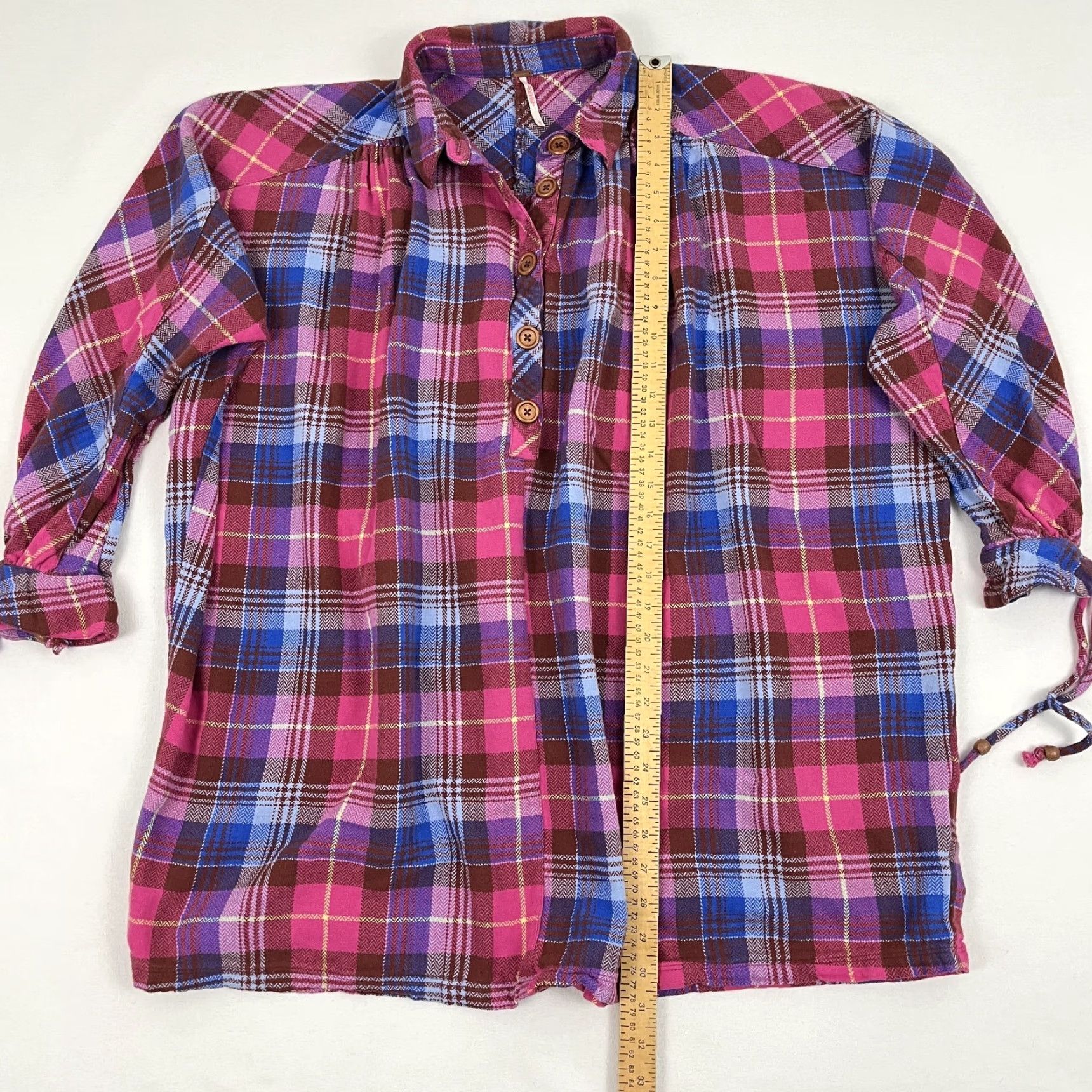Free People Free People Dress Womens XS Multicolor Zoey Mini Dress Tunic Top Flannel Plaid Boho Oversized Size XS / US 0-2 / IT 36-38 - 5 Thumbnail