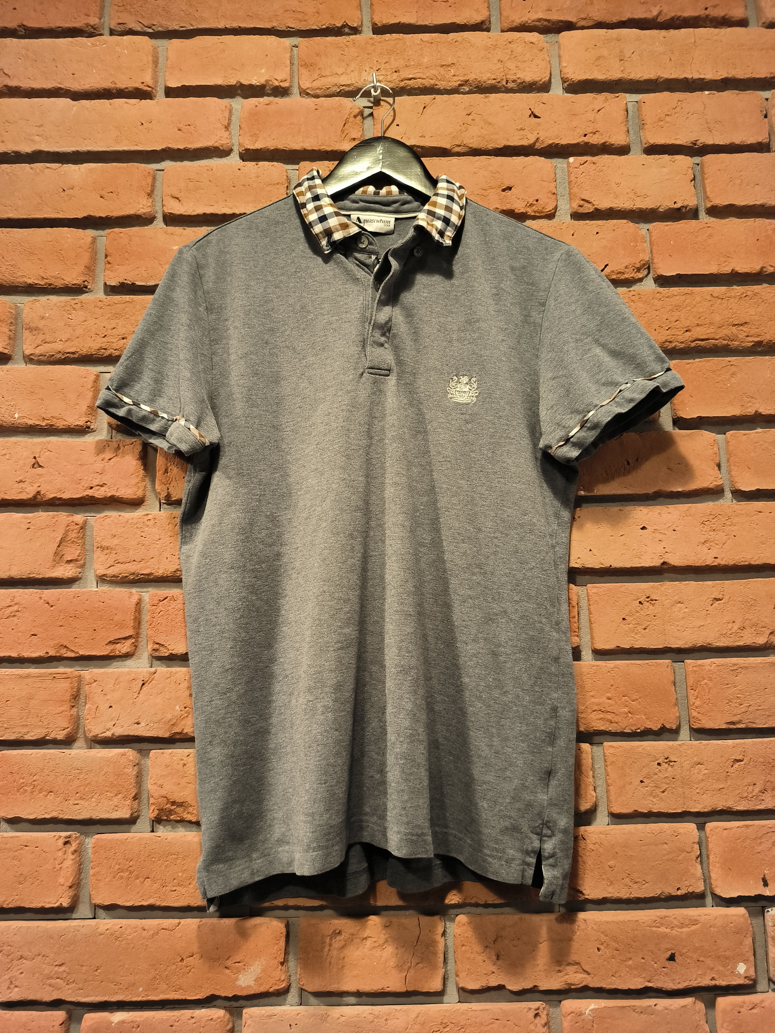 Aquascutum Aquascutum Polo Shirt Logo Gray Size US S / EU 44-46 / 1 - 1 Thumbnail