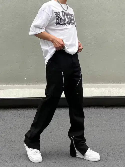 Other zipper punk cargo carpenter flared pants Size US 32 / EU 48 - 1 Thumbnail