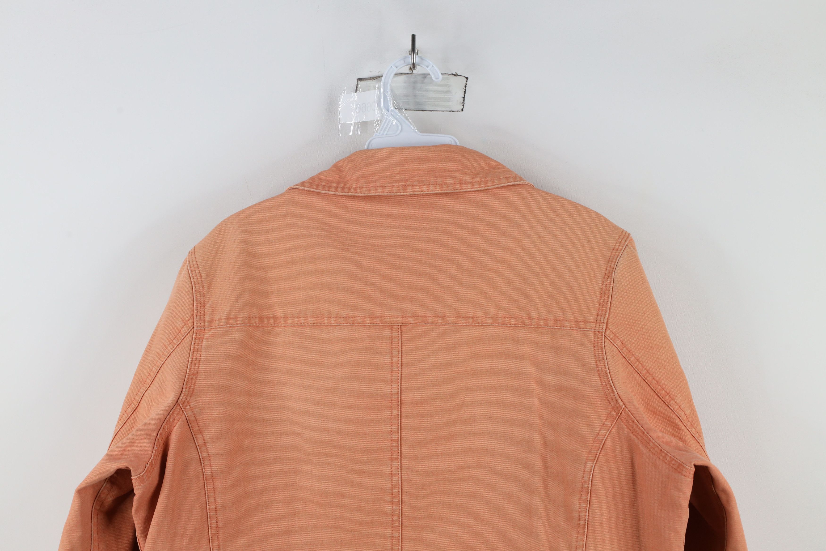 Vintage Vintage Y2K Streetwear Canvas Trucker Jacket Coral Pink Size L / US 10 / IT 46 - 17 Thumbnail