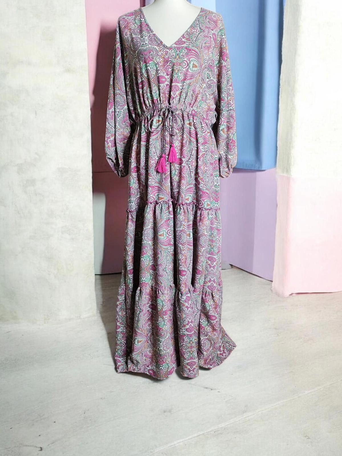 Cartoon Network Plus Size 14/16 Hawaiian Pink Glo Maxi Dress by Cato, New w/ Size XL / US 12-14 / IT 48-50 - 3 Thumbnail