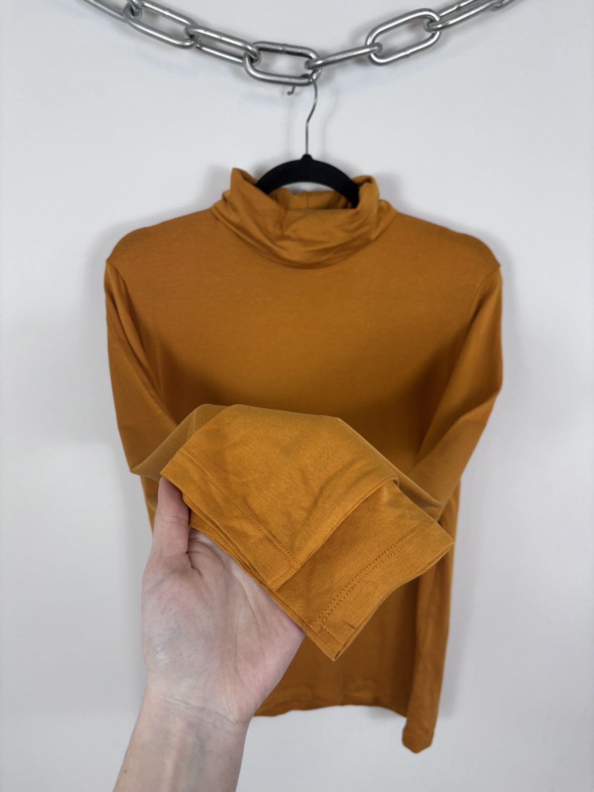 Gudrun Sjoden Gudrun Sjoden NWT Women’s Orange Lyocell Polo Neck Top Size L / US 10 / IT 46 - 6 Thumbnail