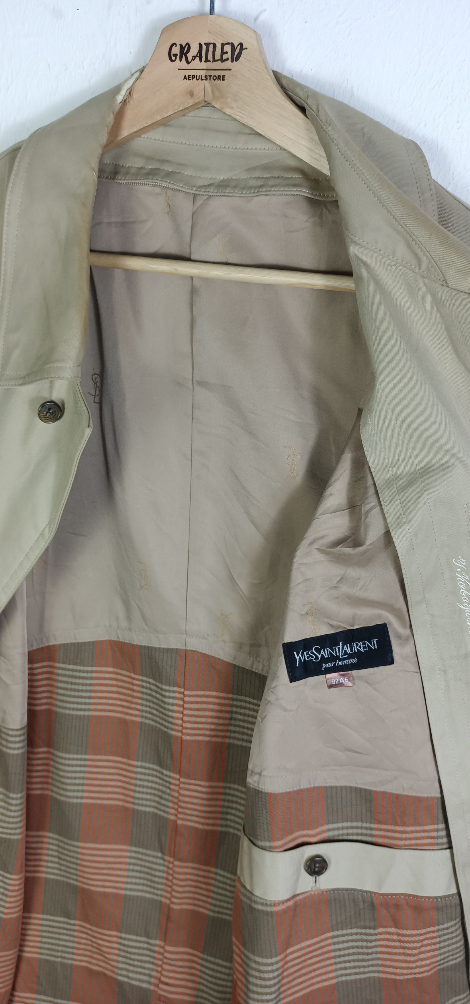 Yves Saint Laurent Vintage💥💥Yves Saint Laurent Homme Trench Cout Size US L / EU 52-54 / 3 - 12 Thumbnail