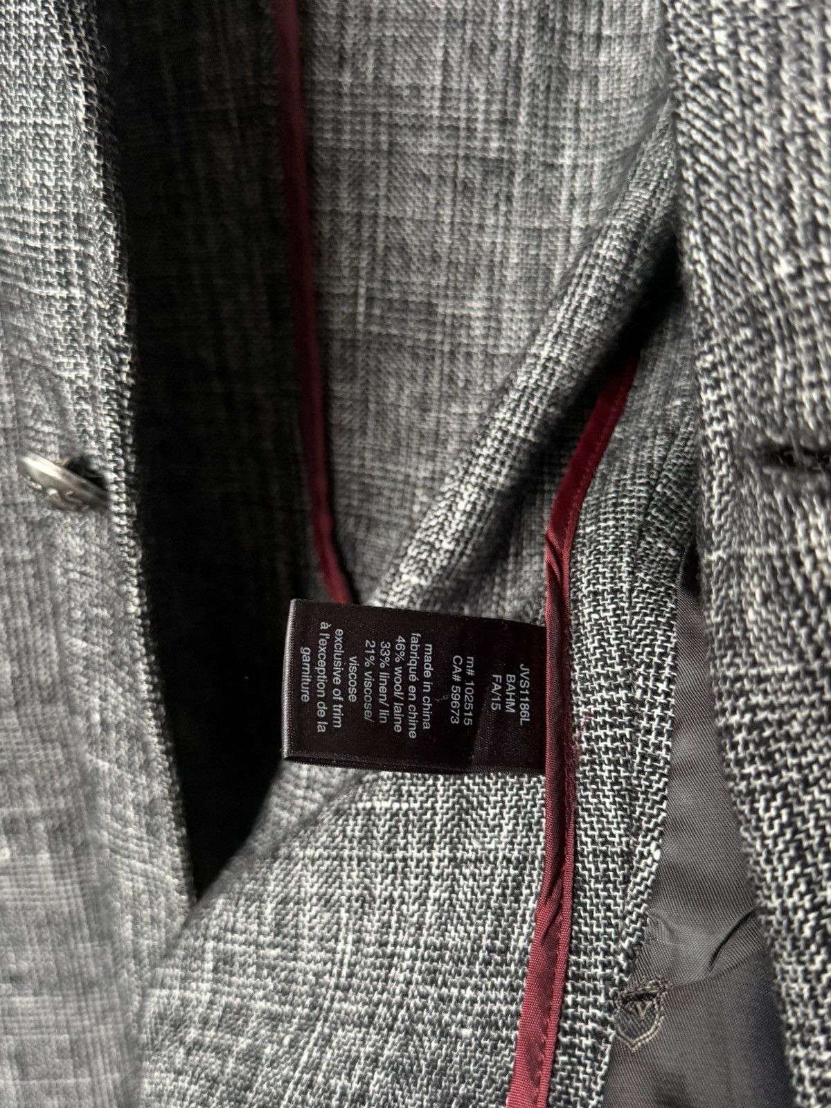 John Varvatos John Varvatos USA Luxe Blazer 42R Gray Sport Coat Jacket Size US L / EU 52-54 / 3 - 10 Thumbnail