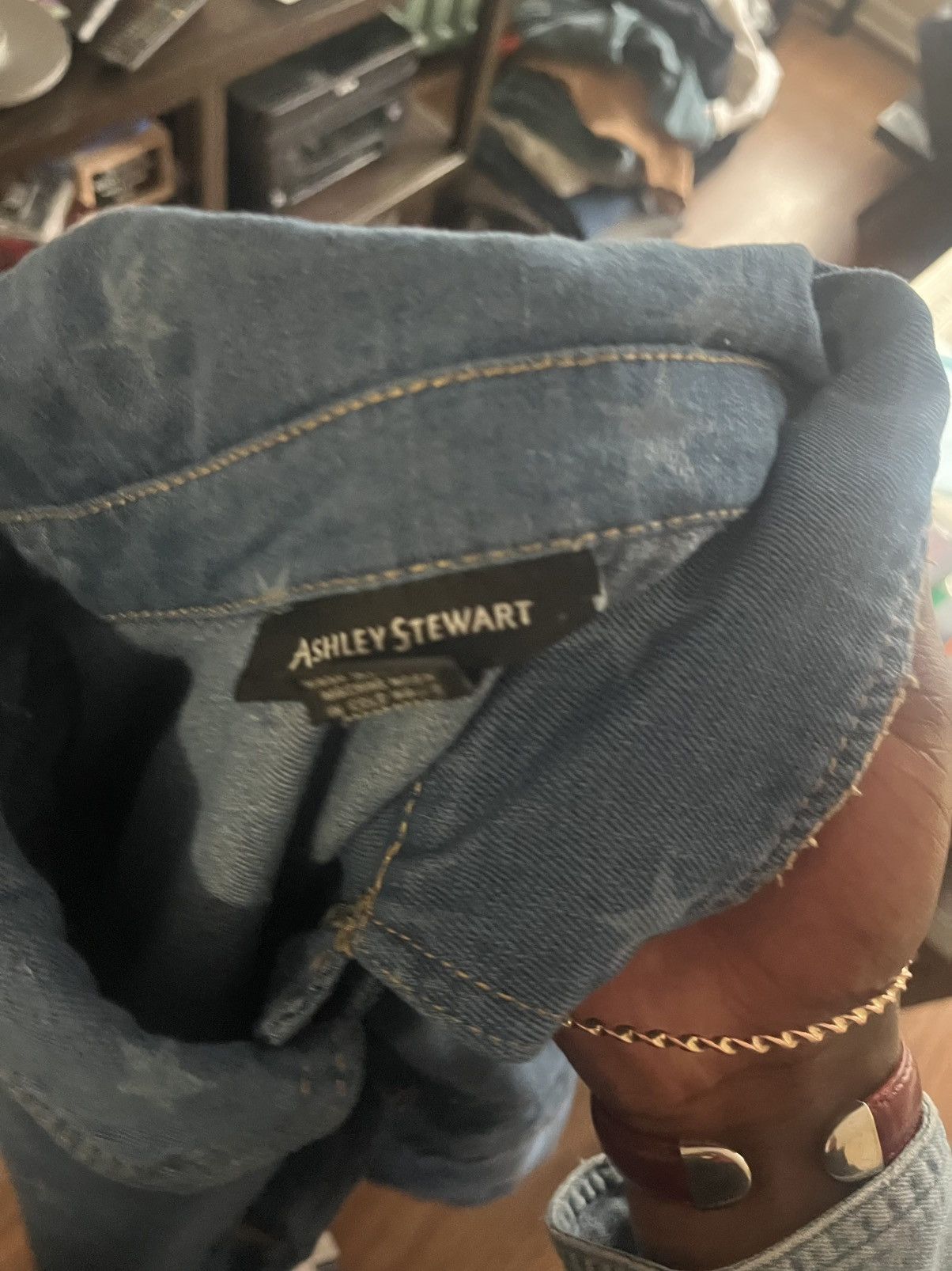 Vintage Ashley Stewart Denim Jacket with Stars #denimjacket Size 3XL / US 20-22 - 2 Thumbnail