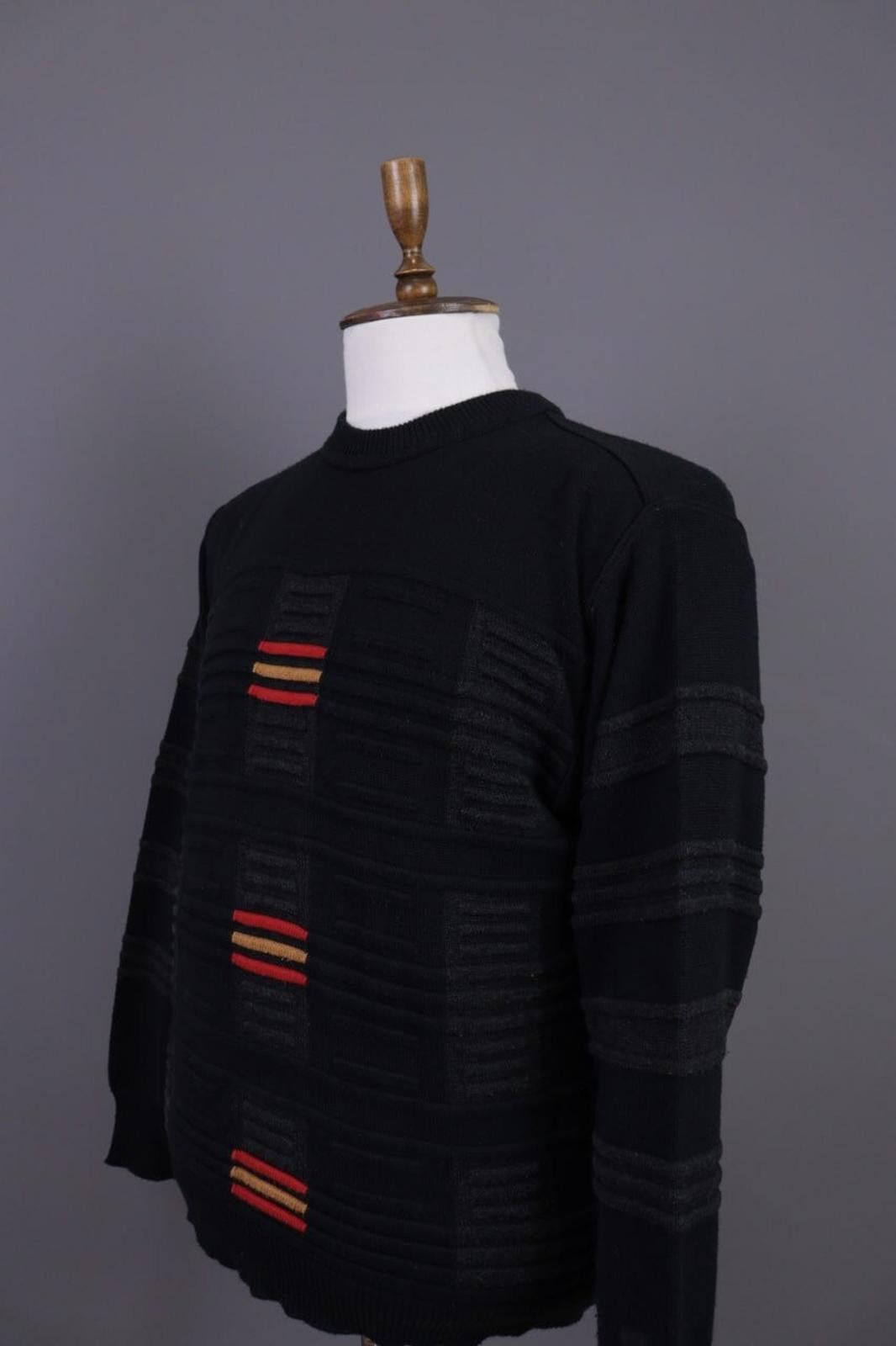 Carlo Colucci Carlo Colucci Black Striped Designer Sweater Size 50 Size US M / EU 48-50 / 2 - 7 Thumbnail