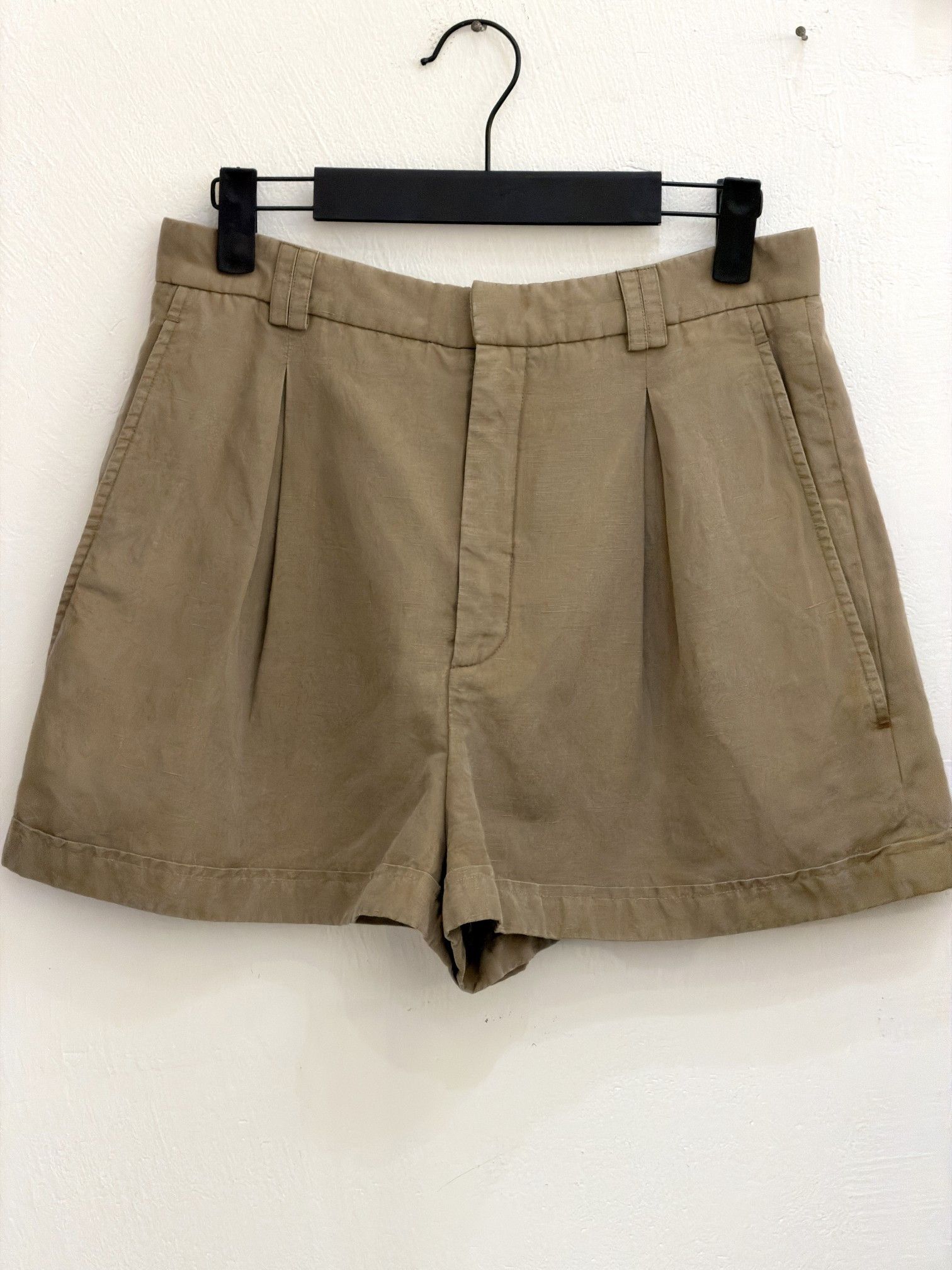 Saint Laurent Paris Saint Laurent Silk Linen Pleated Shorts F38 Size 27" / US 4 / IT 40 - 1 Thumbnail