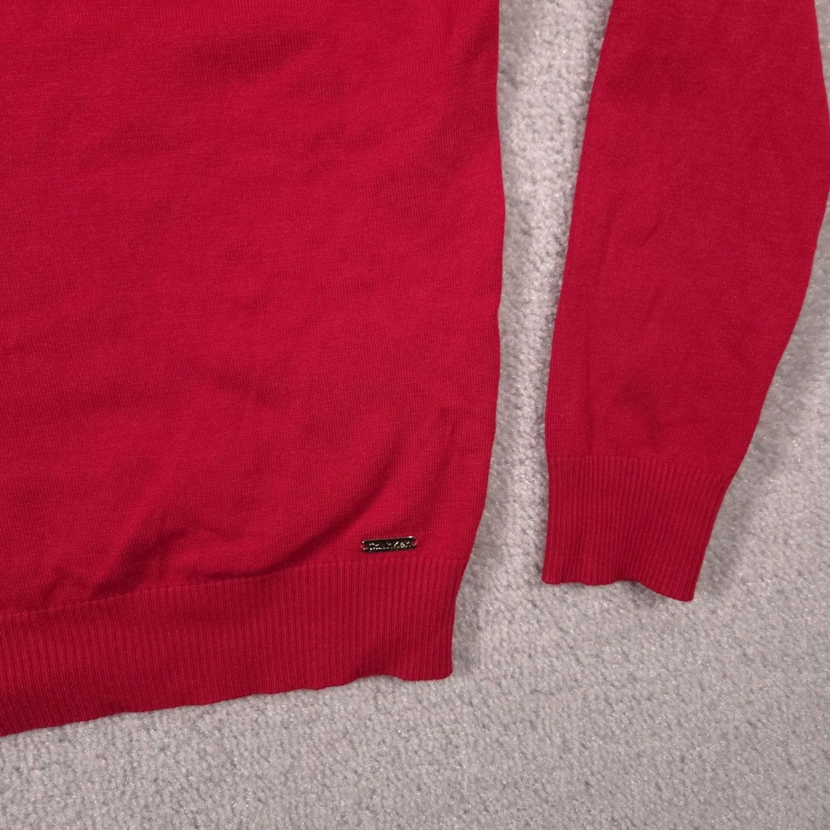 Calvin Klein Calvin Klein Sweater Womens M Red Turtleneck Knit Pullover Logo Rayon Nylon Size M / US 6-8 / IT 42-44 - 4 Thumbnail