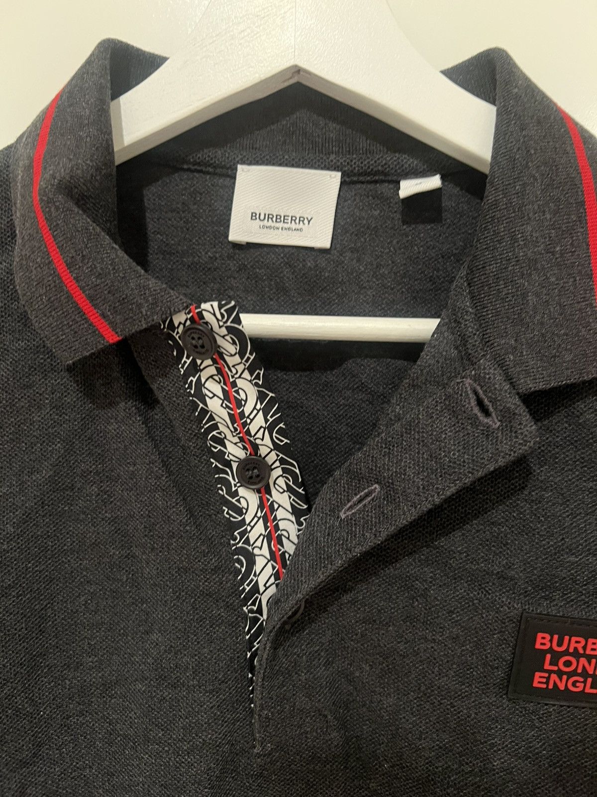 Burberry Burberry Grenford Polo Charcoal Grey Size US M / EU 48-50 / 2 - 3 Thumbnail