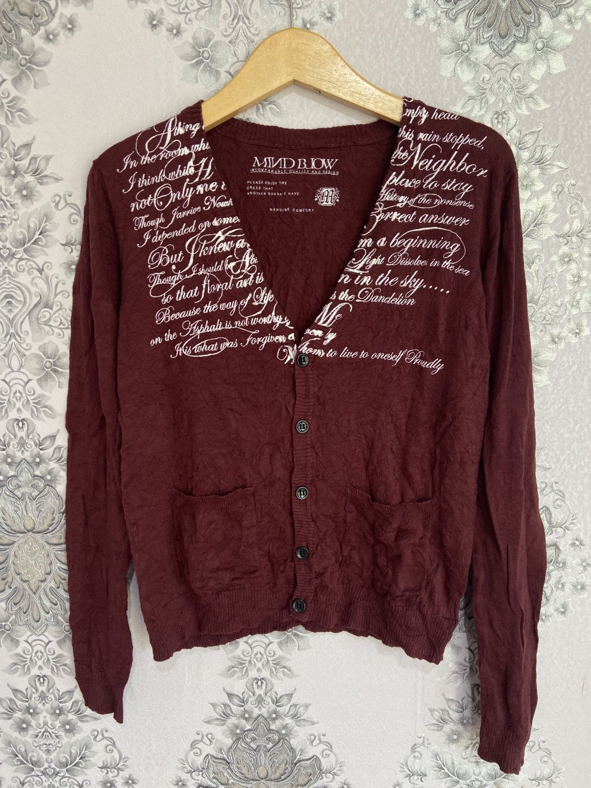 If Six Was Nine × Japanese Brand × Le Grande Bleu (L.G.B.) MINDBLOW Poem Cardigan Size US M / EU 48-50 / 2 - 1 Thumbnail