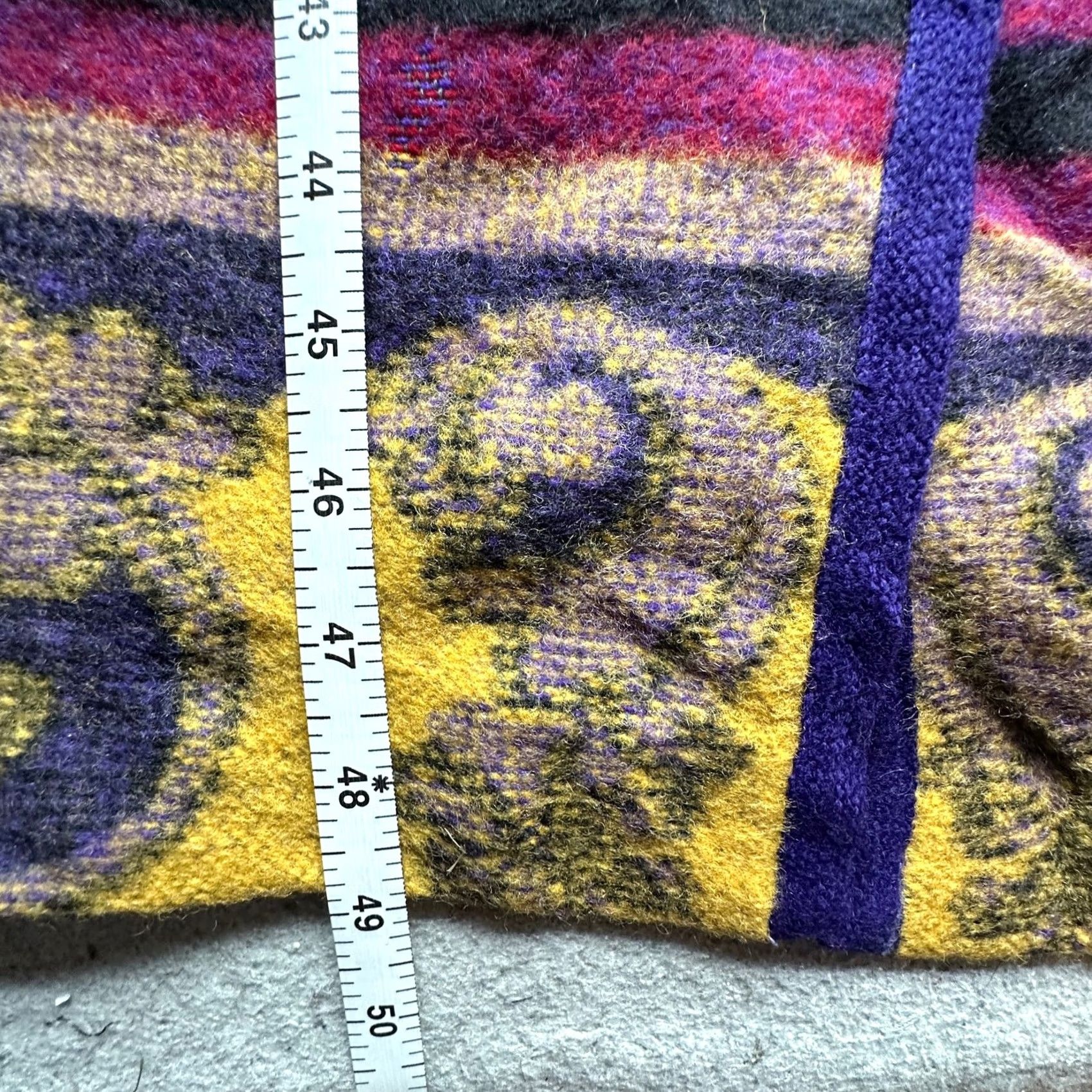Vintage VINTAGE Gallery Wool Pea Coat Womens Medium Purple Floral Bohemian Psychedelic Long Sleeve Coat Mens Women Girls Size M / US 6-8 / IT 42-44 - 5 Thumbnail