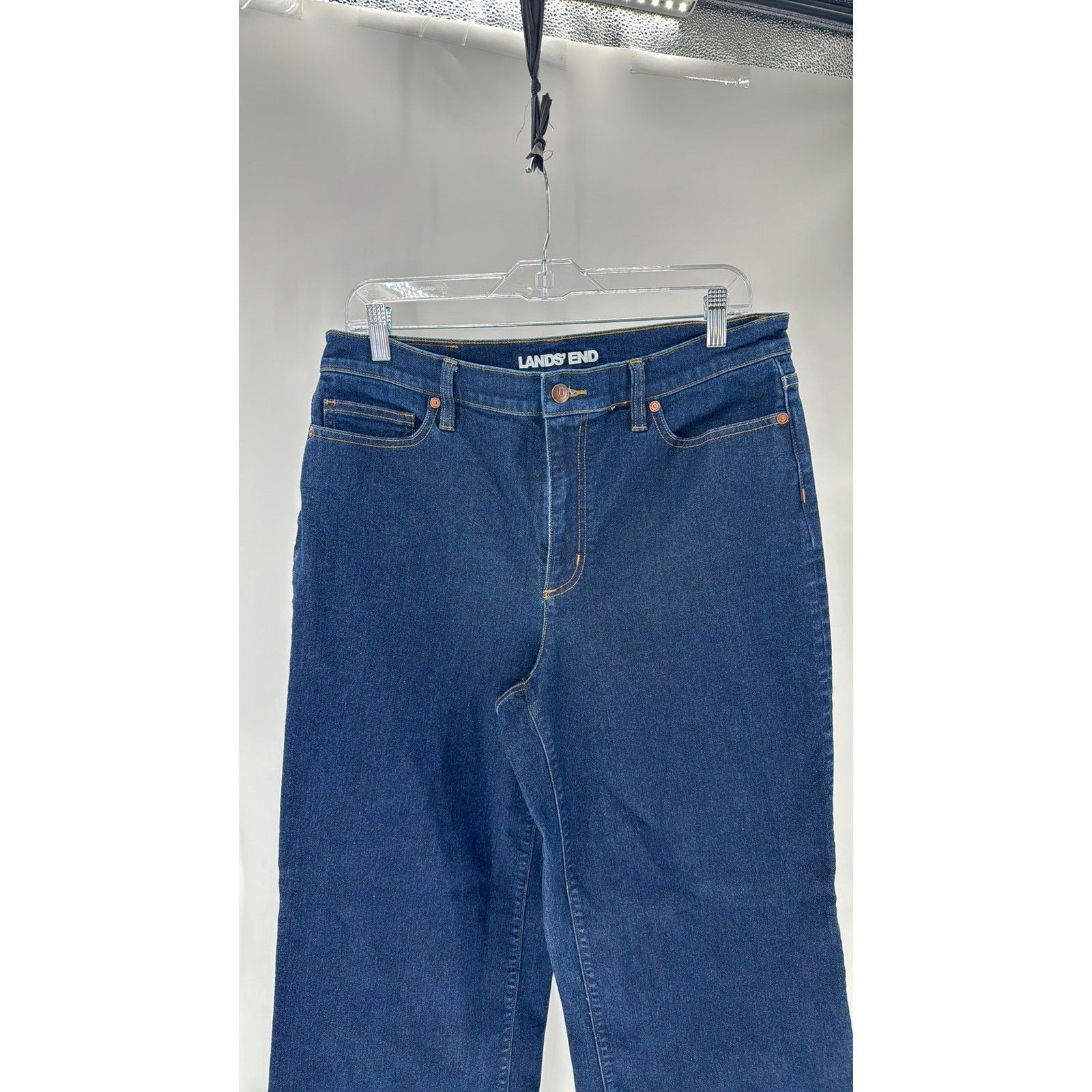 Lands' End Lands' End Jeans size 14 Wide Leg Dark Wash Ankle High Rise Size 36" / US 14 / IT 50 - 3 Thumbnail