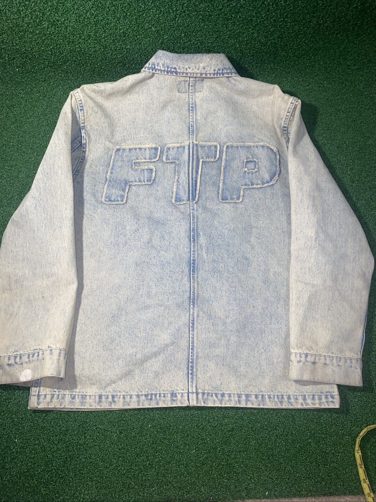 Fuck The Population FTP frayed denim logo chore coat dirty indigo wash size M Size US M / EU 48-50 / 2 - 7 Thumbnail