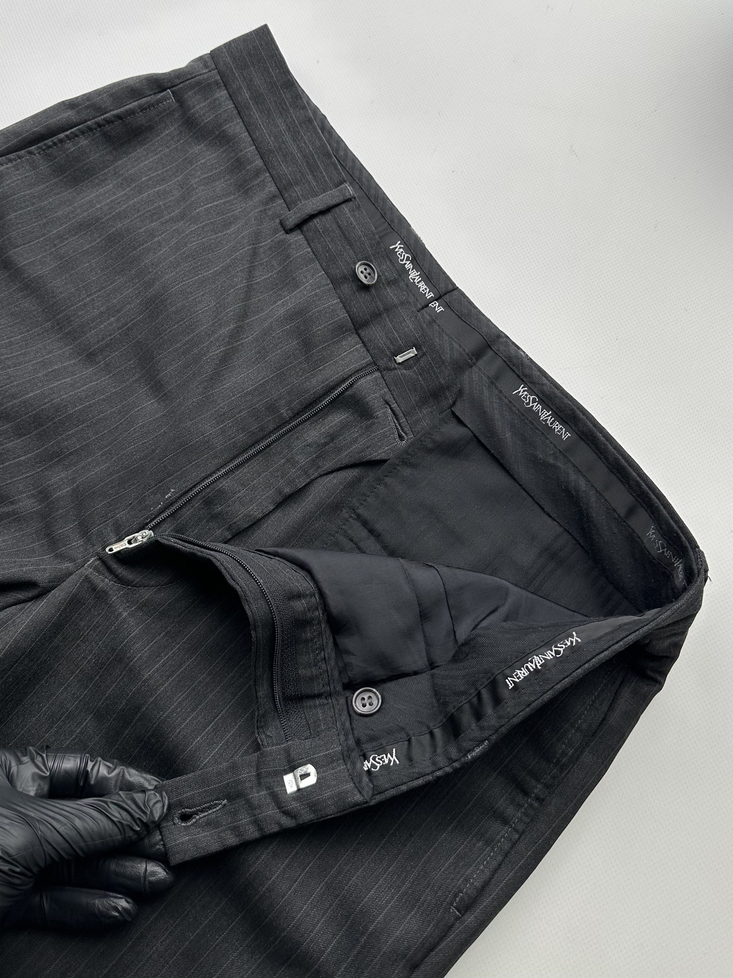 Vintage Yves Saint Laurent Vintage Wool Striped Pants Size US 34 / EU 50 - 7 Thumbnail