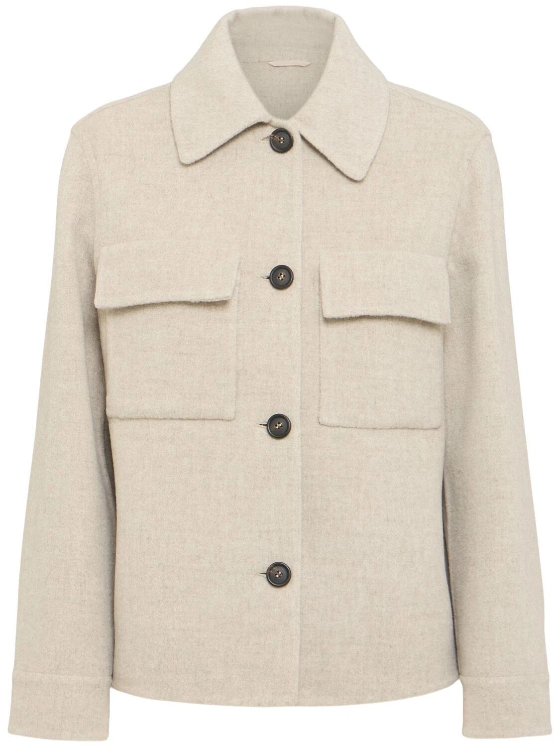 BRUNELLO CUCINELLI Beige Wool/Cashmere Coat New & Authentic