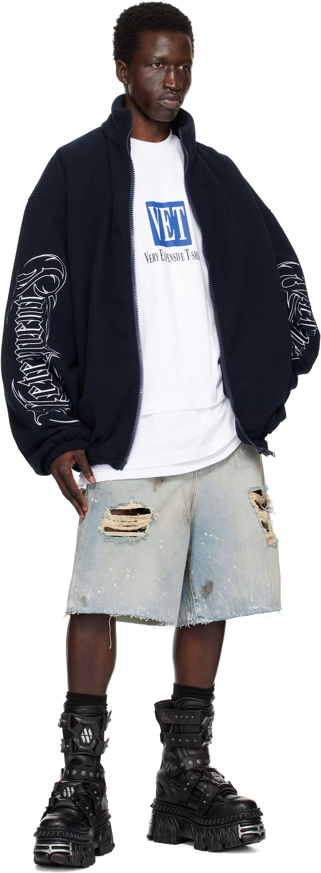 Vetements o1h1sh10525 Vet Cropped Boxy T-Shirt in White Size US M / EU 48-50 / 2 - 6 Thumbnail