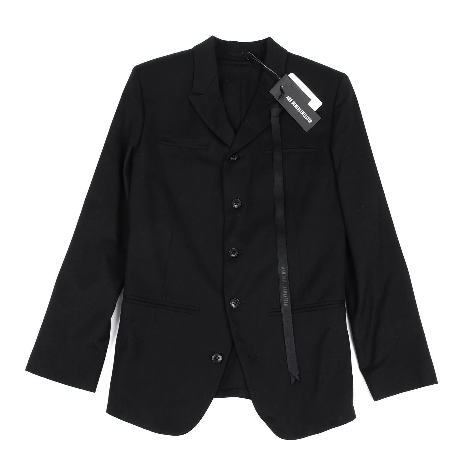 Ann Demeulemeester Wool Strap Design Jacket in Black, Size XXS Size US XXS / EU 40 - 1 Thumbnail