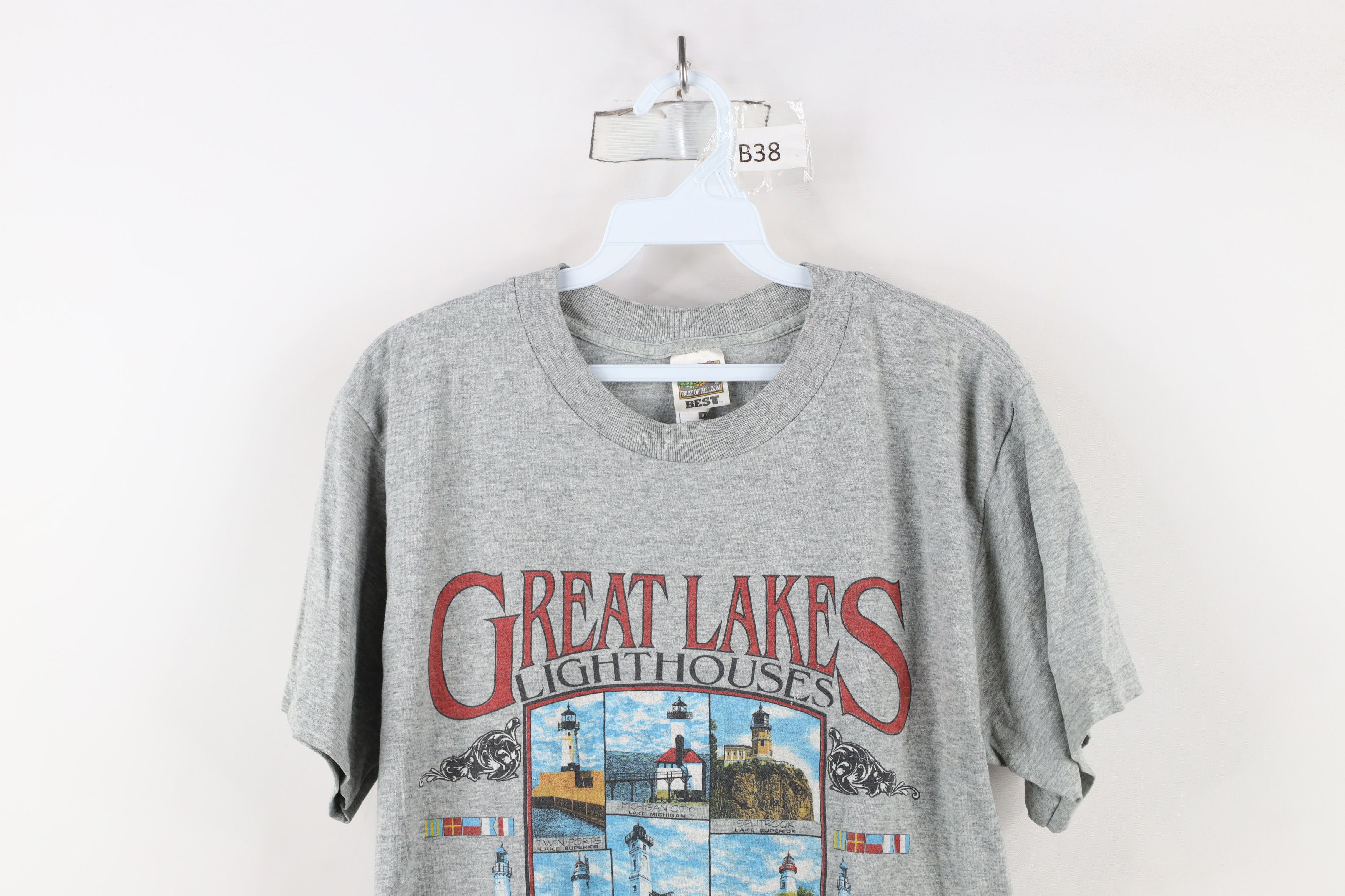 Vintage Vintage 90s Ohio Great Lakes Lighthouses T-Shirt Gray Size US M / EU 48-50 / 2 - 2 Thumbnail