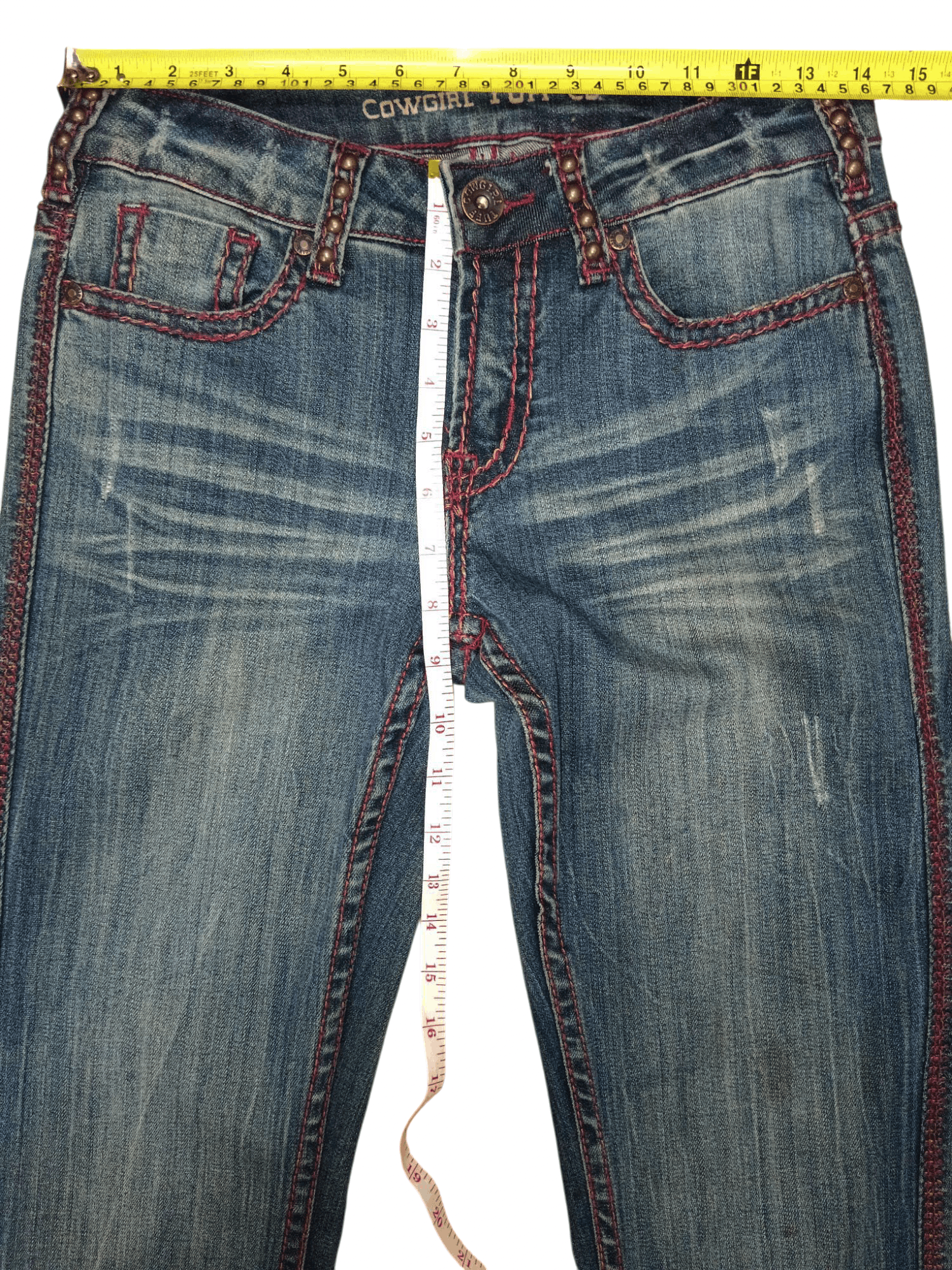 Country Road Cowgirl Country Wear Stretchable Low Rise Flare Denim Size 27" / US 4 / IT 40 - 7 Thumbnail