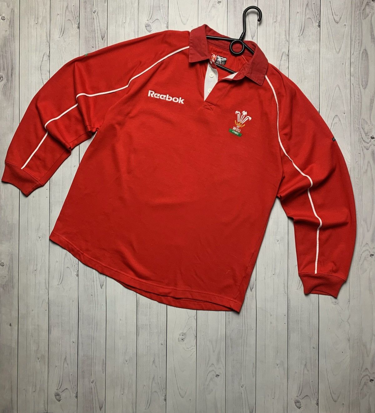 Vintage Wales rugby jersey size M Reebok long sleeve
