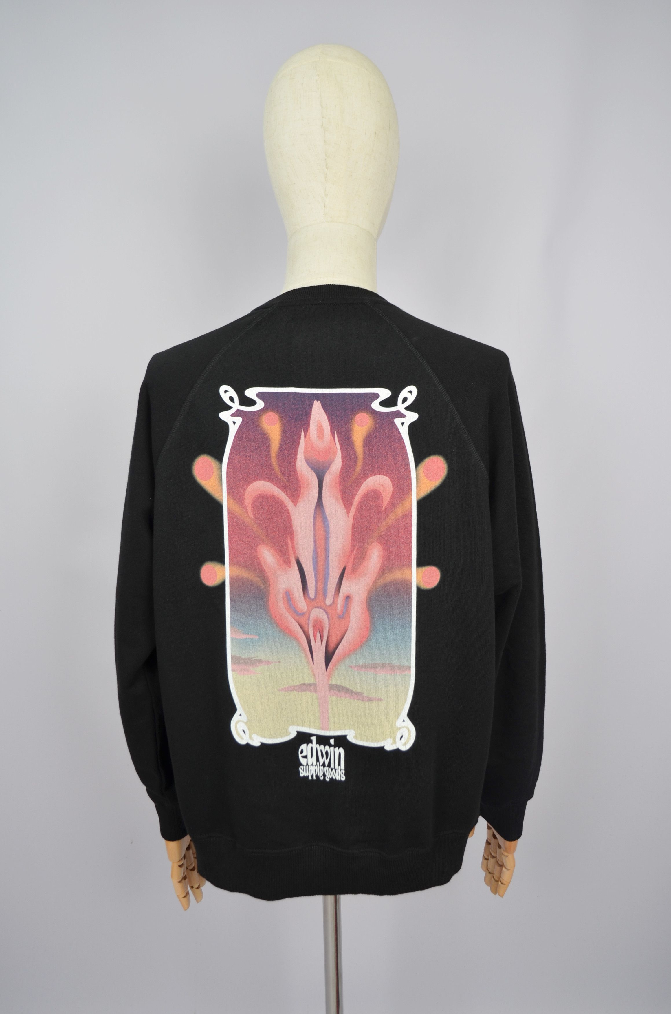 Edwin EDWIN Hana No Shita Mens Sweatshirt Black Size S P2P 22'8" Size US S / EU 44-46 / 1 - 8 Thumbnail