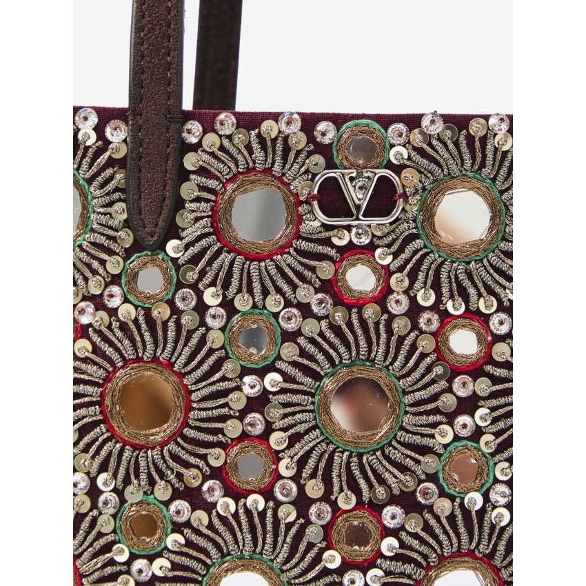 Valentino VALENTINO GARAVANI Nellcôte Mini Brown Leather Shopping Bag Size ONE SIZE - 5 Thumbnail