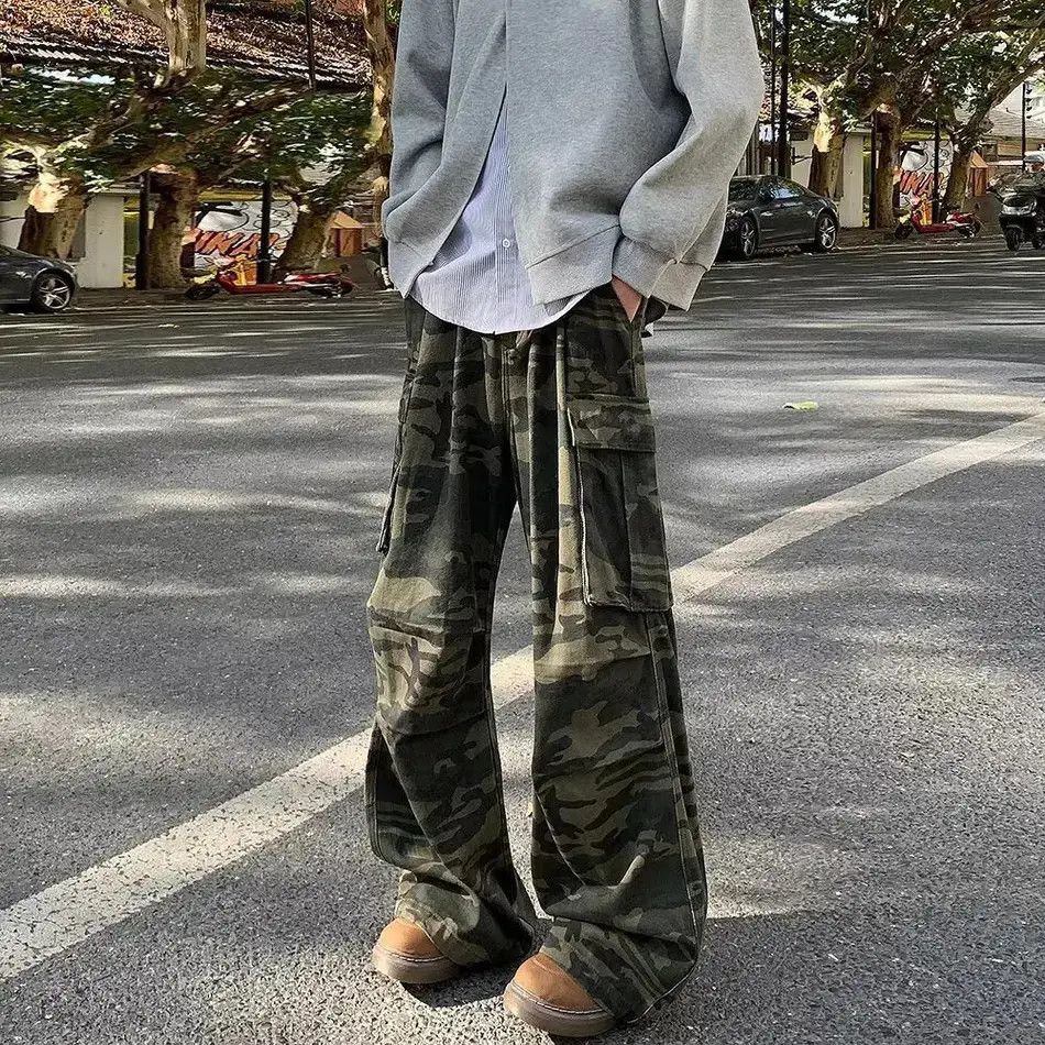 Japanese Brand Retro wide leg loose straight camouflage jeans Size US 32 / EU 48 - 3 Thumbnail