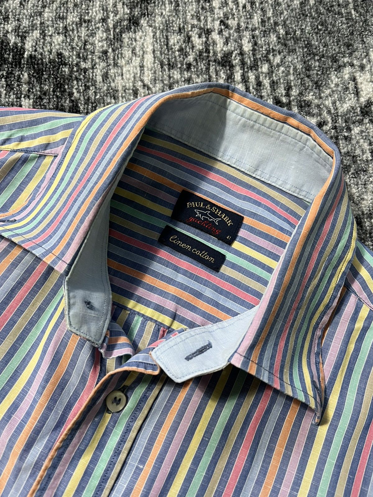 Paul & Shark Vintage Paul Shark Shirt Button Up Short Sleeve Y2K 90s Size US L / EU 52-54 / 3 - 3 Thumbnail