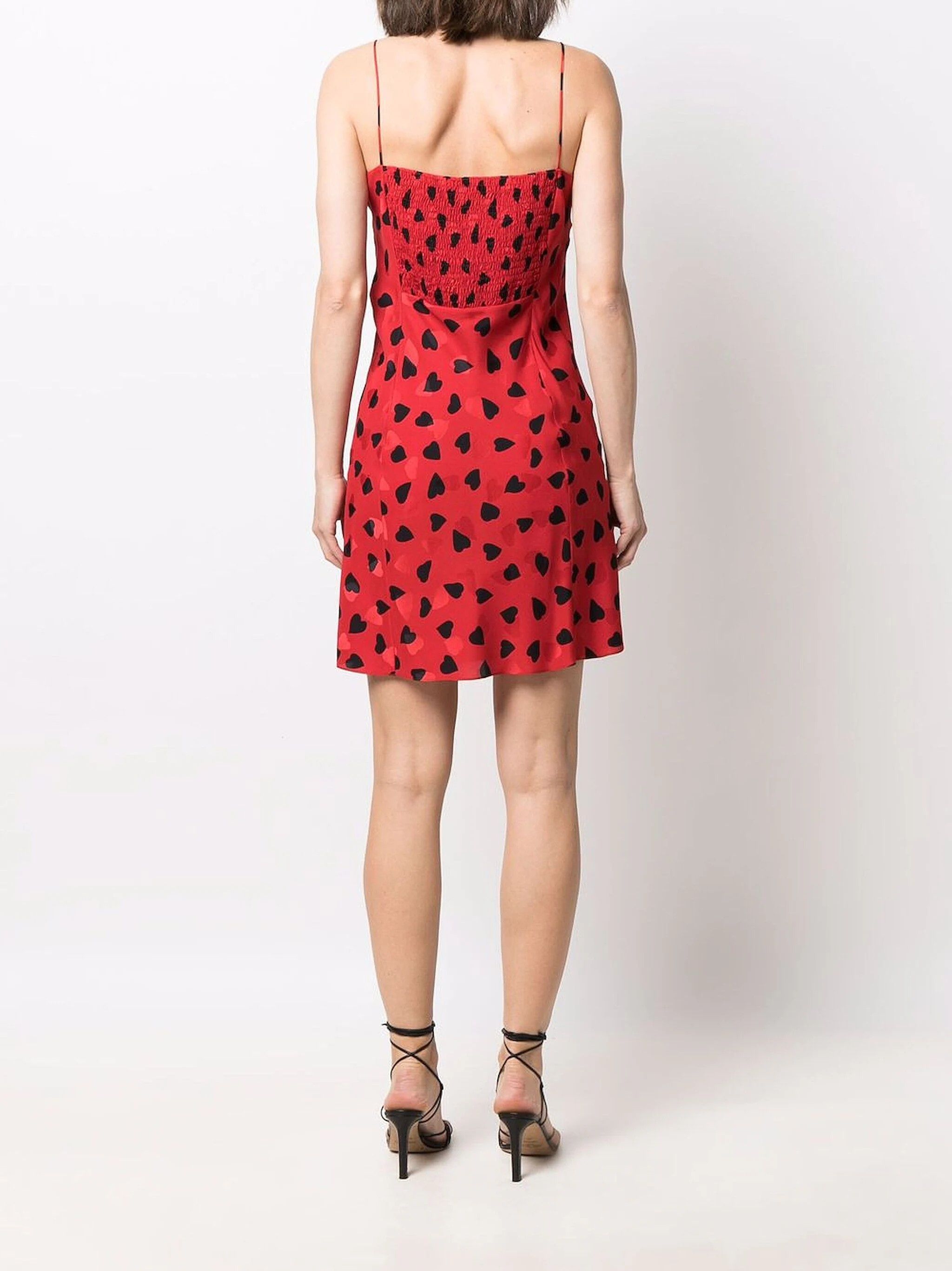 Saint Laurent Paris o1s1wg111024 Sleeveless Dress Matte Shiny Silk in Red/Black Size M / US 6-8 / IT 42-44 - 4 Thumbnail