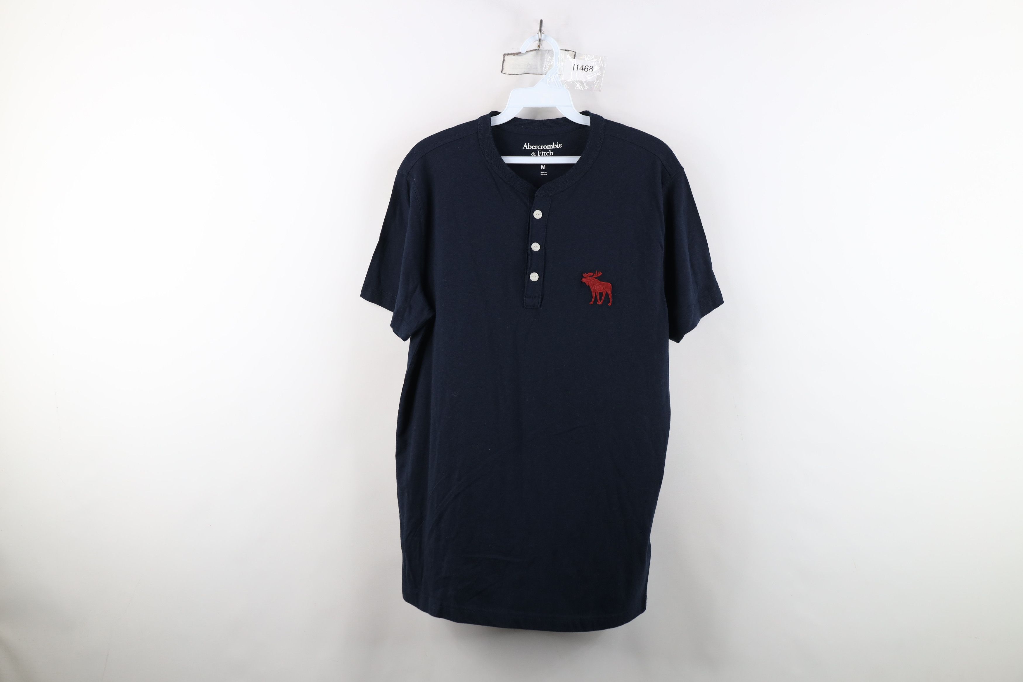 Abercrombie & Fitch Vintage Y2K Abercrombie & Fitch Knit Henley T-Shirt Blue Size US M / EU 48-50 / 2 - 1 Thumbnail
