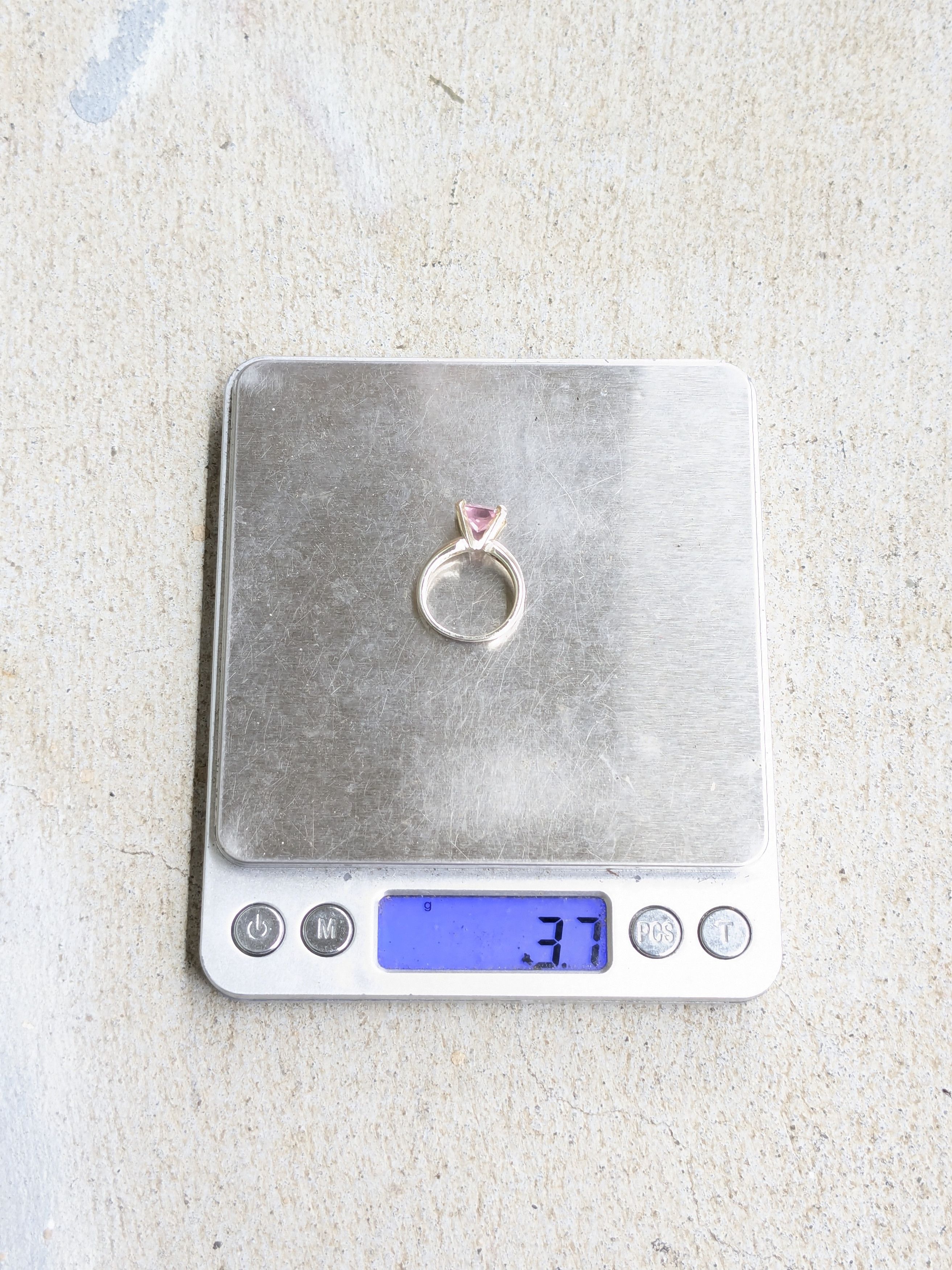 Jewelry Sterling Silver Ring Pink Topaz 6 Square Princess Cut Band Size ONE SIZE - 12 Thumbnail