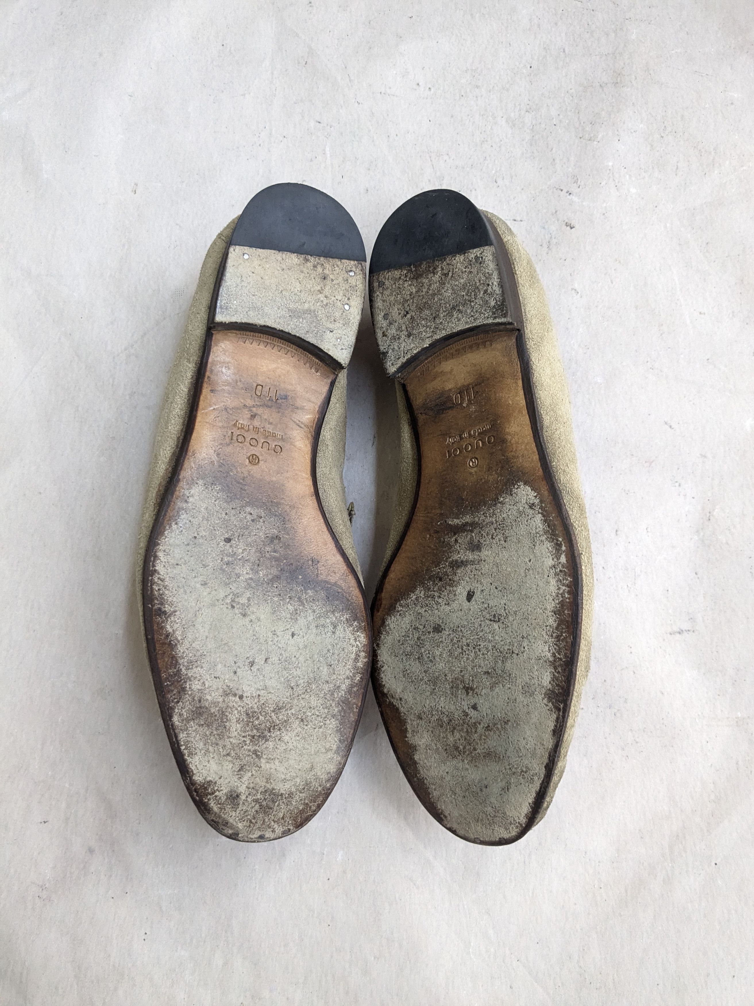 Gucci × Vintage Gucci Horsebit Loafers Beige 11 D Slip Ons Suede Size US 11 / EU 44 - 15 Thumbnail
