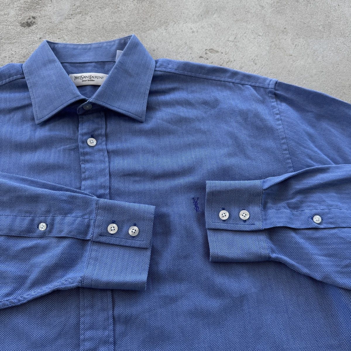 Yves Saint Laurent Vintage 90s YSL Button Ups Shirt Embroidered Logo Y2K Size US XL / EU 56 / 4 - 4 Thumbnail
