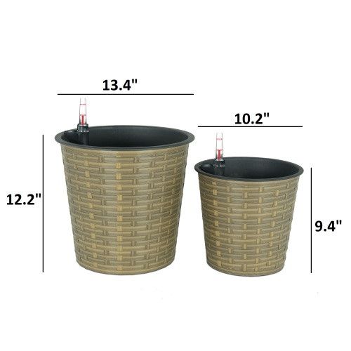 Designer × Homemade 10.2" Self-watering Wicker Decor Planter for Indoor and Outd Size US L / EU 52-54 / 3 - 5 Thumbnail