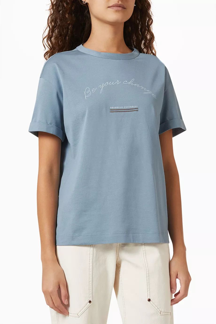 o1y0825 Crewneck T-Shirt in Slate Blue