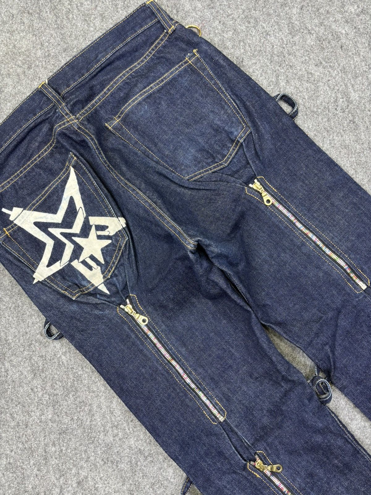 Japanese Brand 💥VERY RARE💥Lowrider Japan Selvedge Zipper Denim F698 Size US 31 - 19 Thumbnail