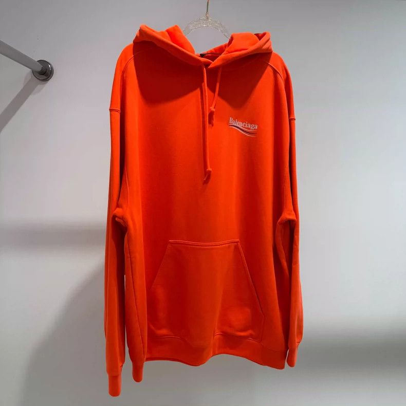 Balenciaga Balenciaga Fluorescent Orange Classic Wave Logo Hoodie Size US L / EU 52-54 / 3 - 1 Thumbnail