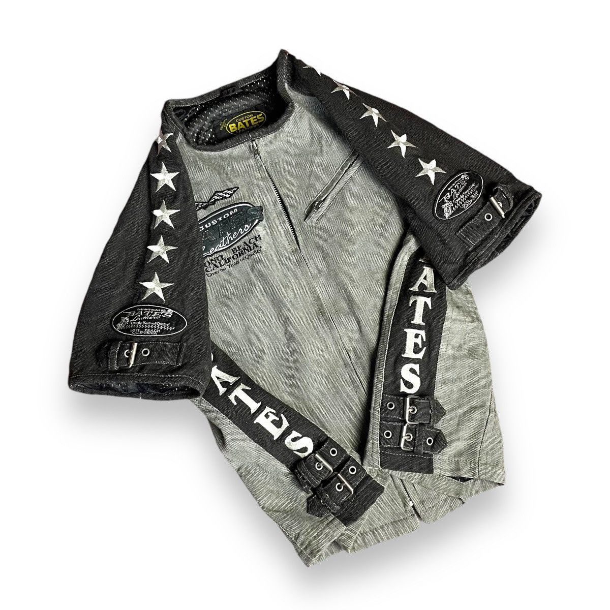 Bates Hats CUSTOM BATES LEATHERS BONDAGE PATCHES MOTORCYCLE JACKET Size US L / EU 52-54 / 3 - 3 Thumbnail