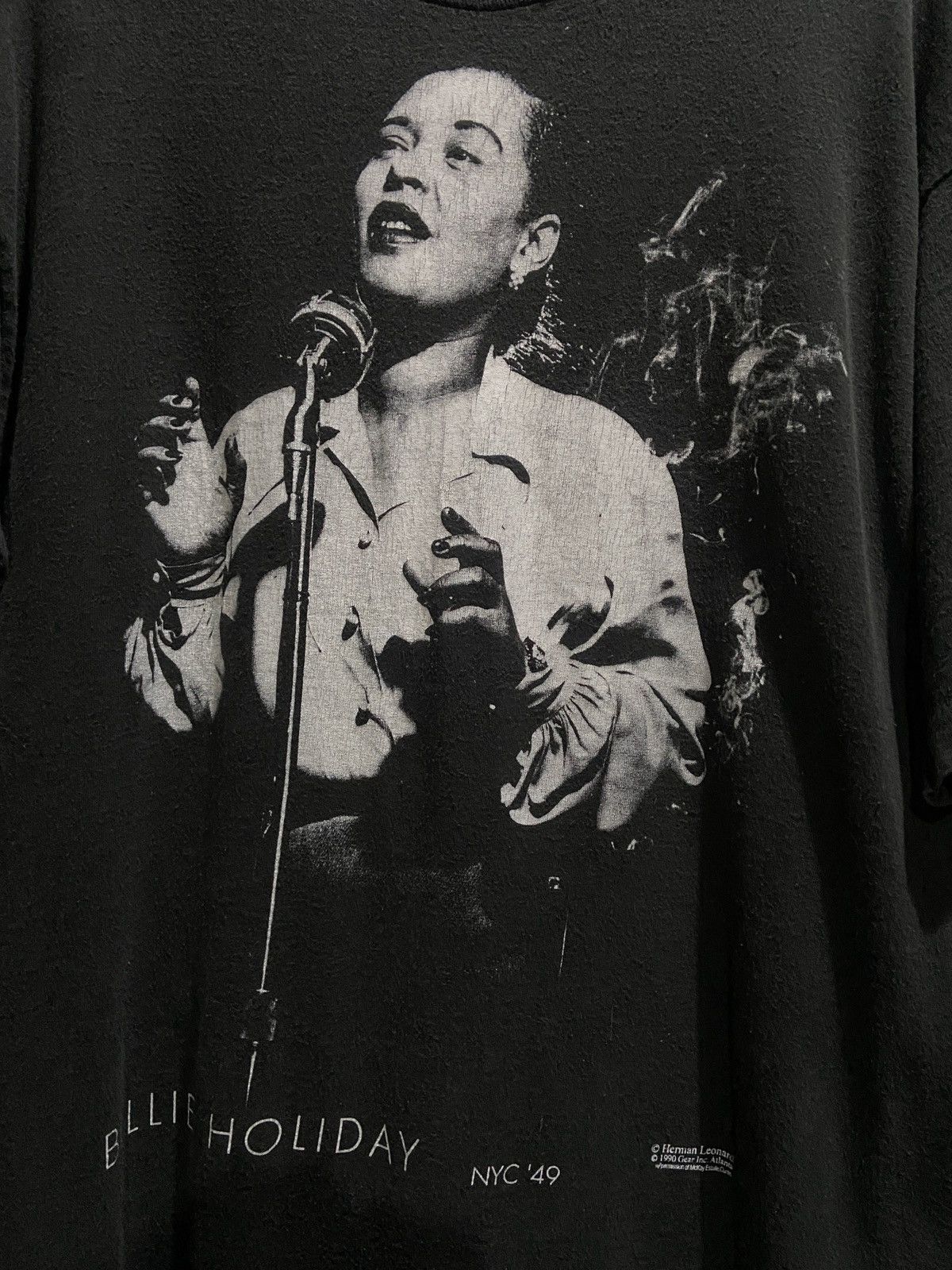 Band Tees × Vintage Vintage 90s BILLIE HOLIDAY Blue Rock TOUR TShirt Size US XL / EU 56 / 4 - 4 Thumbnail