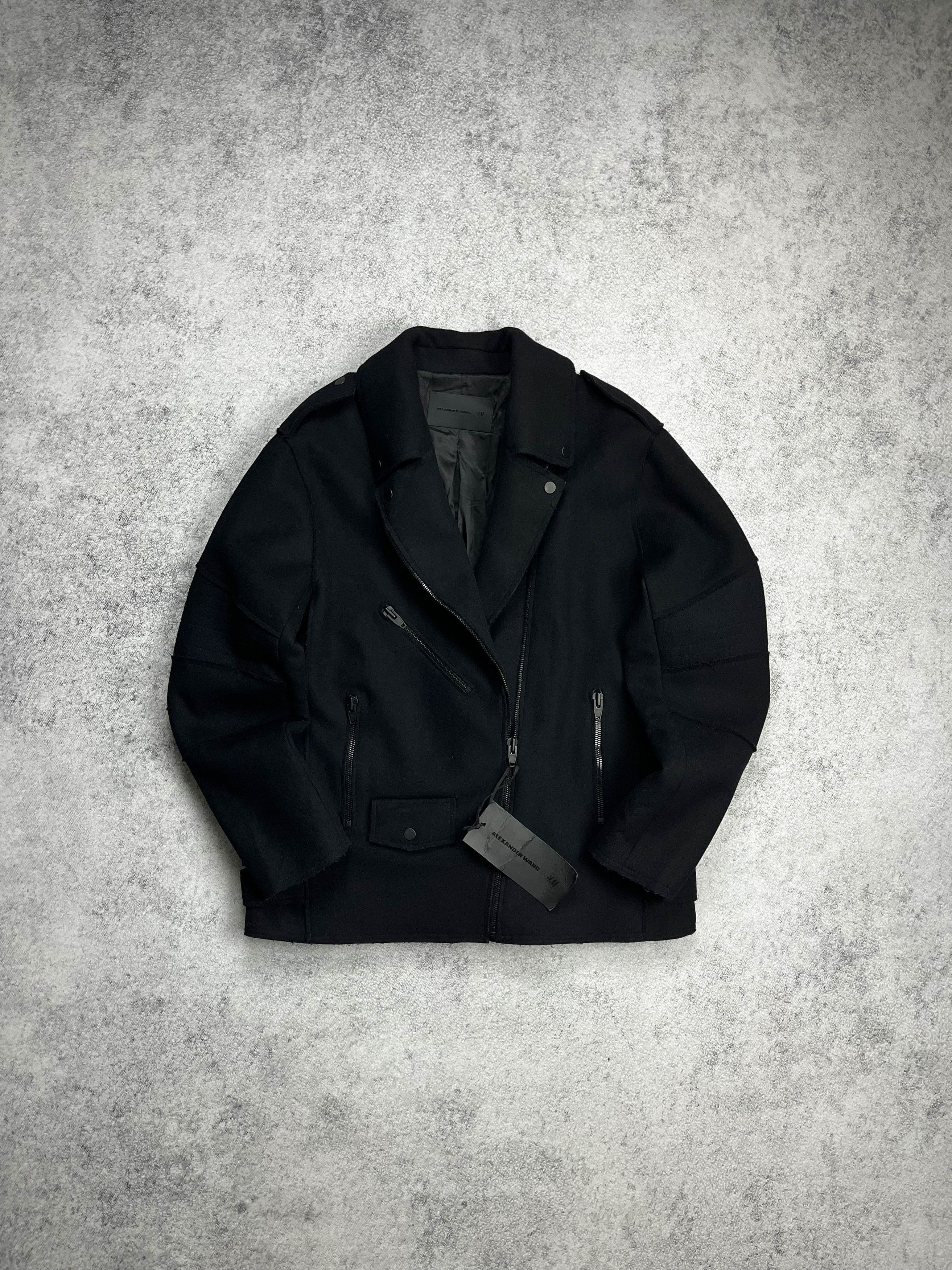 image of Alexander Wang X Hm Biker Jacket Wool Coat in Black, Women's (Size Large)