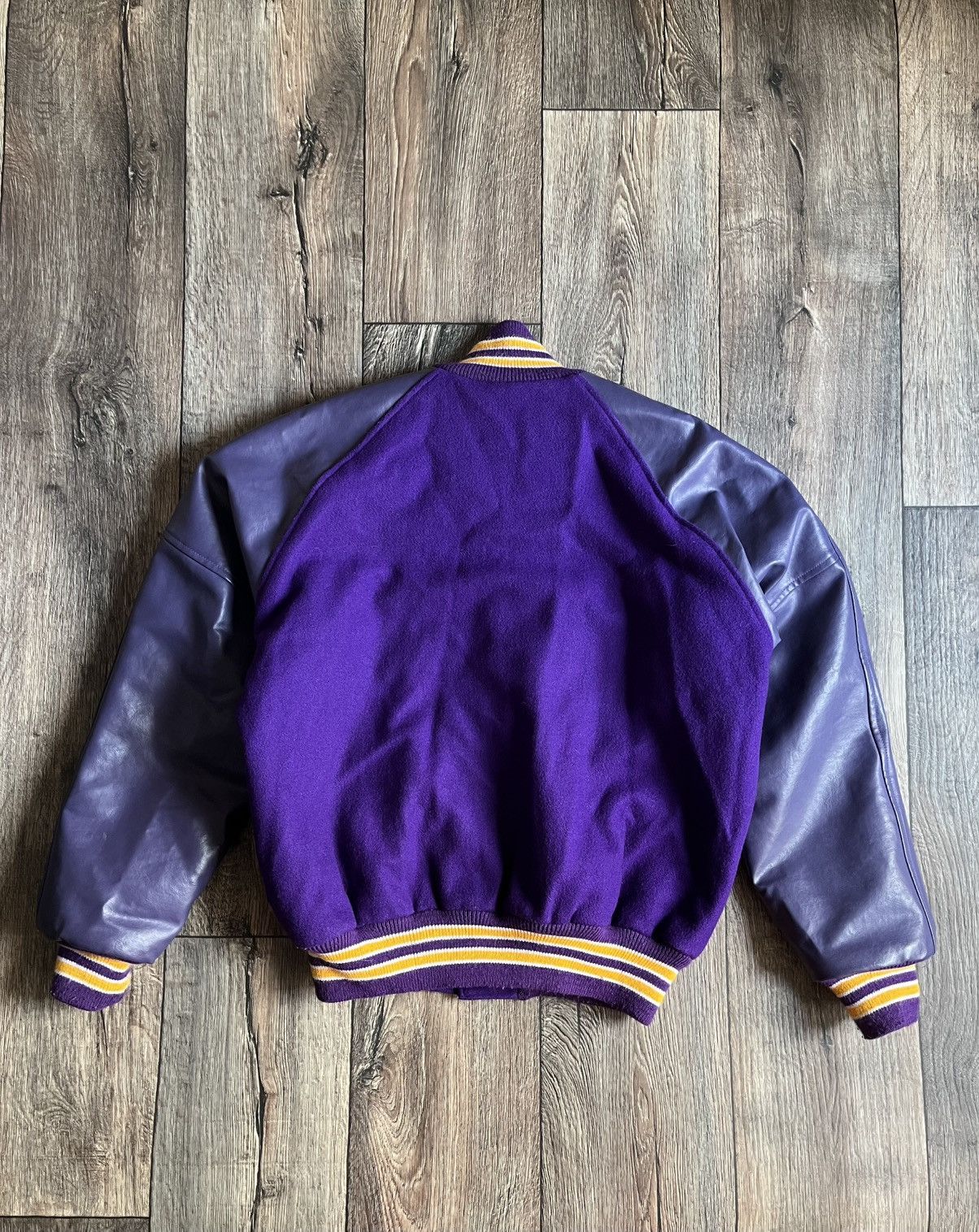 NEFF Vintage Neff Varsity Leather & Wool Letterman Bomber Jacket Size US L / EU 52-54 / 3 - 9 Thumbnail